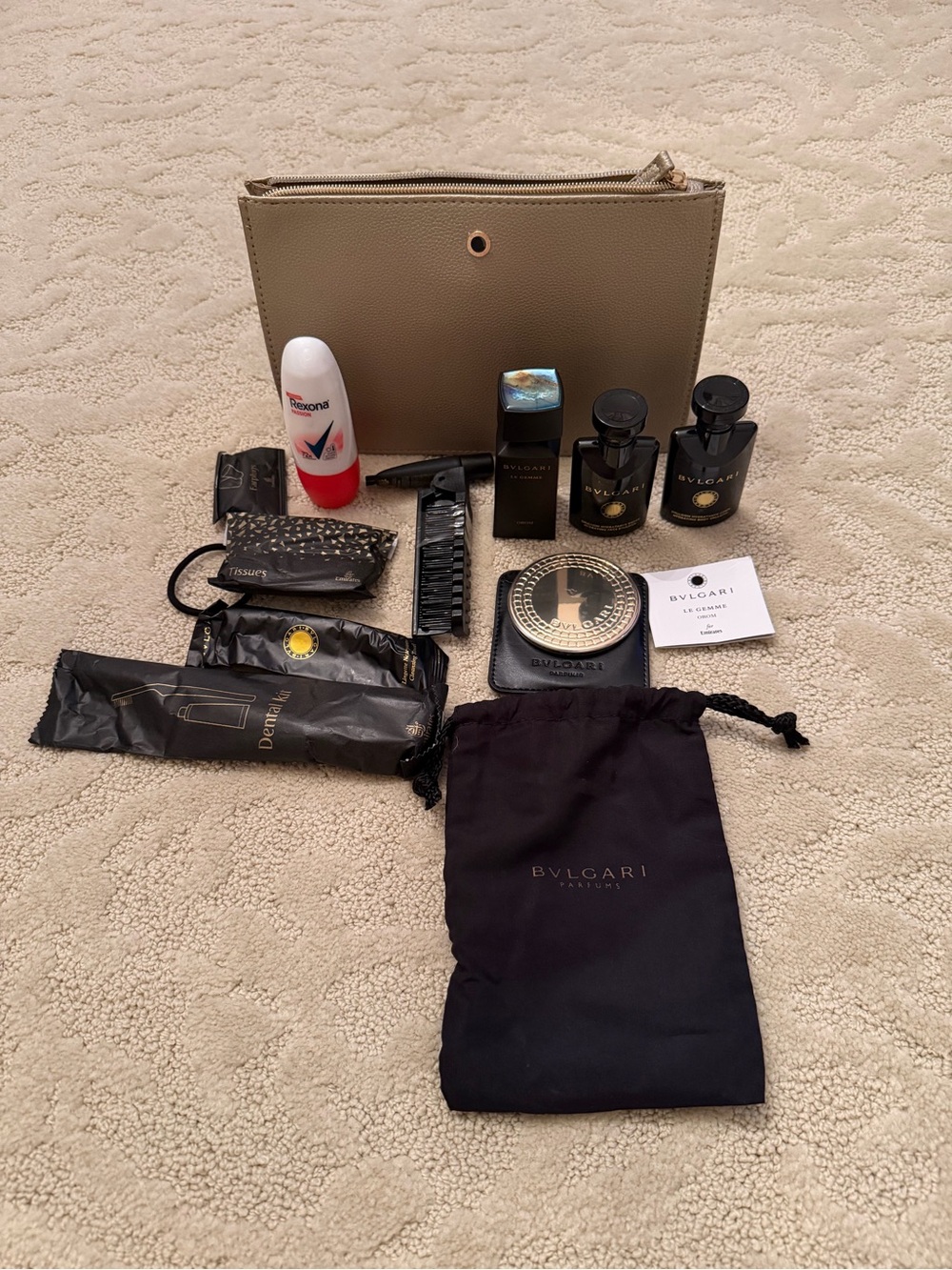 Bvlgari Emirates First Class Amenity Kit with Le Gemme Orom 30 ml